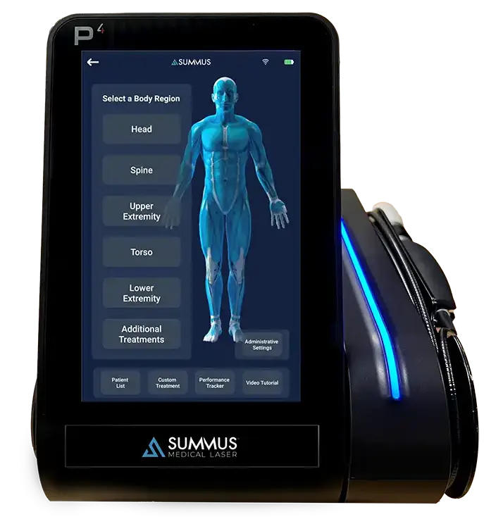 A close up of the laser therapy machine.